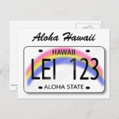 Briefkaart bord van Aloha Hawaii-licentie (Voorkant / Achterkant)