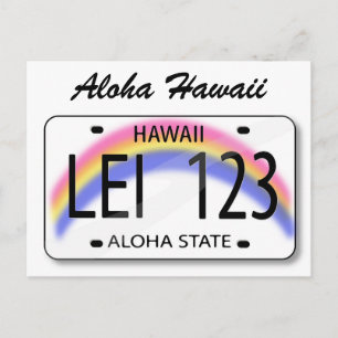 Briefkaart bord van Aloha Hawaii-licentie