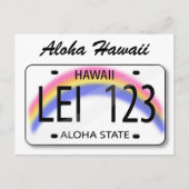 Briefkaart bord van Aloha Hawaii-licentie (Voorkant)