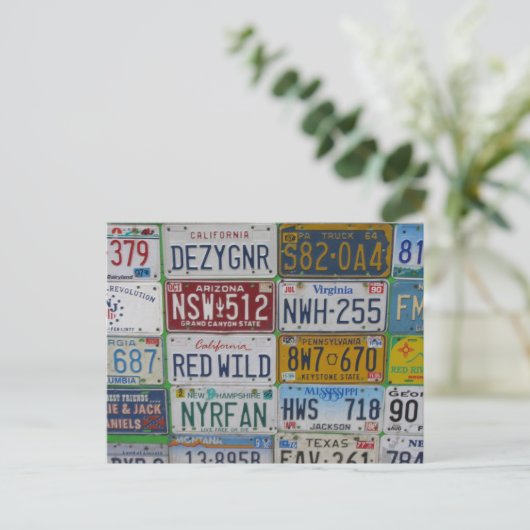 Briefkaart Borden auto (Staand voorkant)