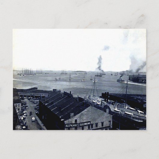 briefkaart Boston Harbour 1906 (Voorkant)