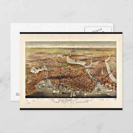 Briefkaart- Boston Maps-7 Briefkaart (Voorkant / Achterkant)