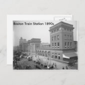 briefkaart "Boston Train Station 1890" (Voorkant / Achterkant)