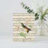 briefkaart botanische kolibrie (Staand voorkant)