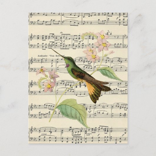 briefkaart botanische kolibrie (Voorkant)