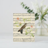  briefkaart botanische kolibrie (Staand voorkant)