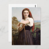 Briefkaart Bouguereau Shepherdess (Voorkant / Achterkant)
