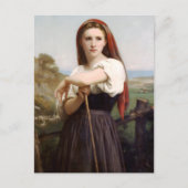 Briefkaart Bouguereau Shepherdess (Voorkant)