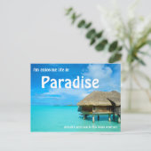 Briefkaart boven water bungalow (Staand voorkant)