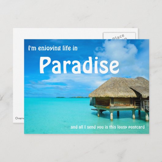 Briefkaart boven water bungalow (Voorkant / Achterkant)