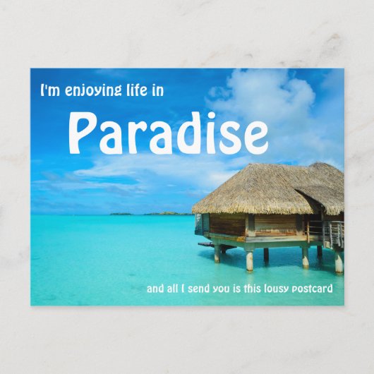 Briefkaart boven water bungalow (Voorkant)