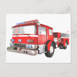 Briefkaart brandweermotor