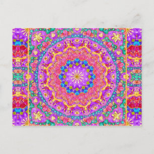 Briefkaart Bright India Waterverf Mandala