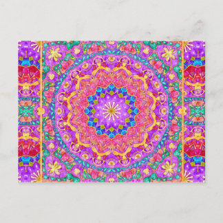 Briefkaart Bright India Waterverf Mandala
