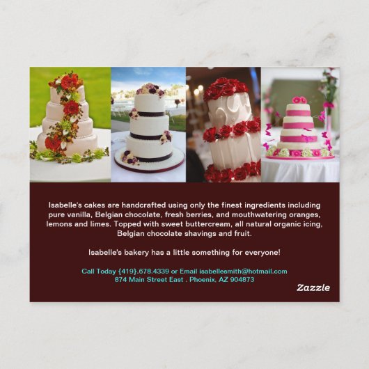 Briefkaart brochure voor bakkerij (Achterkant)