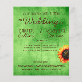 Briefkaart brochure voor groene zonnebloempjes