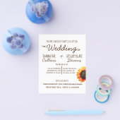Briefkaart brochure voor Sunflower Wedding (Enkel)