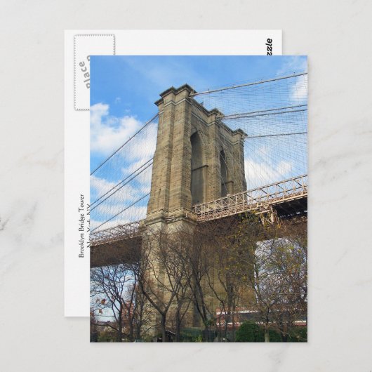 Briefkaart Brooklyn Bridge Tower (Voorkant / Achterkant)
