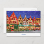 Briefkaart Brugge met Grote Markt (Voorkant / Achterkant)