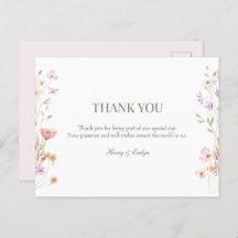 briefkaart bruiloft dank u