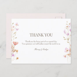 briefkaart bruiloft dank u