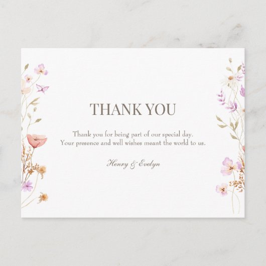 briefkaart bruiloft dank u (Voorkant)
