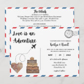 Briefkaart bruiloft uitnodiging - Bestemming bruil (Voorkant / Achterkant)