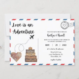 Briefkaart bruiloft uitnodiging - Bestemming bruil