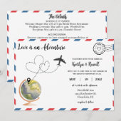 Briefkaart bruiloft uitnodiging - Bestemming bruil (Voorkant / Achterkant)