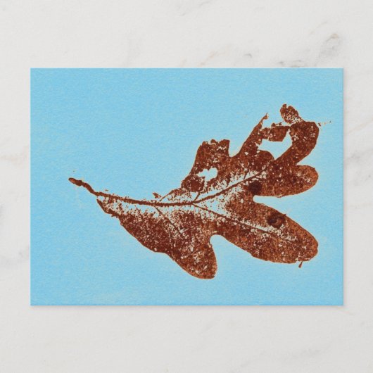 briefkaart "Bruine eik op blauw" (Voorkant)