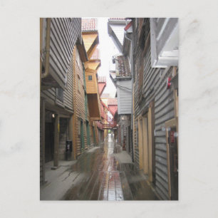 Briefkaart: Bryggen Walkway, Bergen, Noorwegen Briefkaart