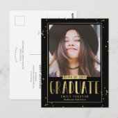 Briefkaart Bubble Chic Afstuderen Announding (Voorkant / Achterkant)