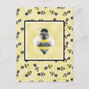 Briefkaart Bumble Bee Illustration