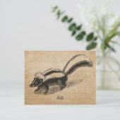 Briefkaart Burlap  Skunk (Staand voorkant)