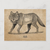 Briefkaart Burlap  Wolf (Voorkant)