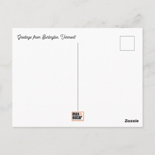 Briefkaart Burlington, Vermont (Achterkant)