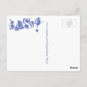 briefkaart "BUSY" (Achterkant)