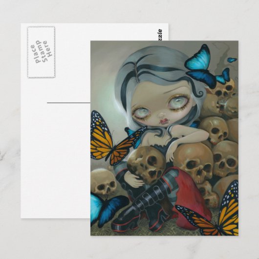 briefkaart "Butterflies" en "Botten" (Voorkant / Achterkant)