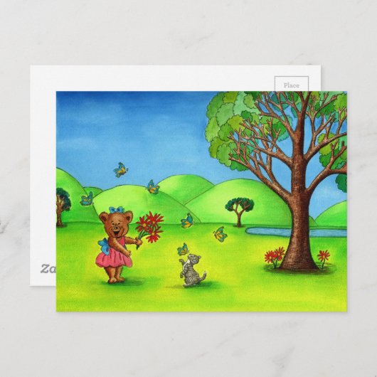 briefkaart "Butterfly Kisses" (Voorkant / Achterkant)