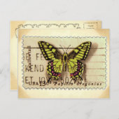 Briefkaart  Butterfly Stamp (Voorkant / Achterkant)
