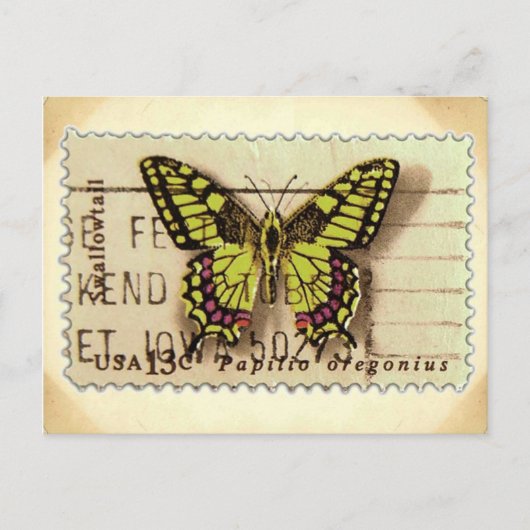 Briefkaart  Butterfly Stamp (Voorkant)
