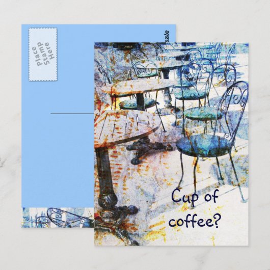  briefkaart café (Voorkant / Achterkant)