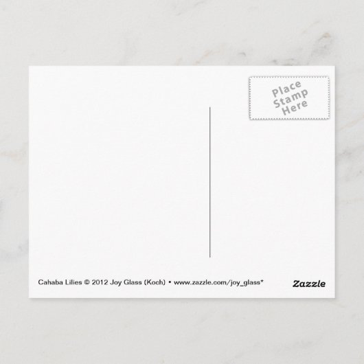 Briefkaart Cahaba Lilies (Achterkant)