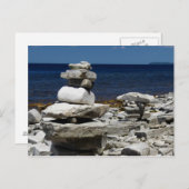 Briefkaart - Cairns at Door Bluff in Door County, (Voorkant / Achterkant)