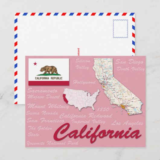 Briefkaart "Californië" (Voorkant / Achterkant)