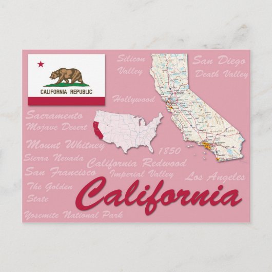 Briefkaart "Californië" (Voorkant)