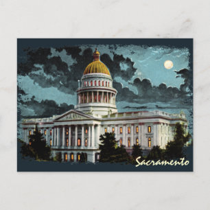 Briefkaart Californië State Capitol Moonlight