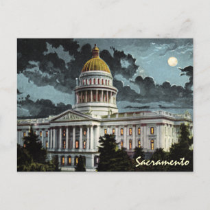 Briefkaart Californië State Capitol Moonlight