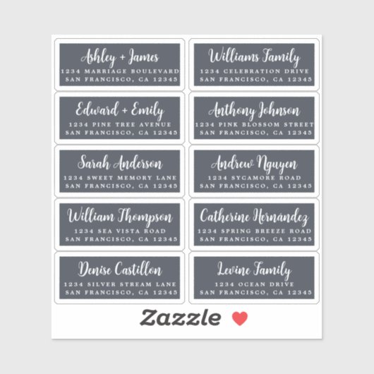 Briefkaart Calligrafie Weddenschap Adresetiketten Sticker (Vel)