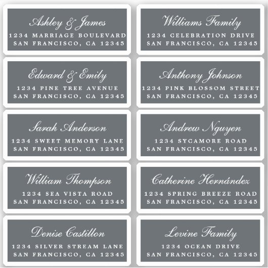 Briefkaart Calligrafie Weddenschap Adresetiketten Sticker (Voorkant)